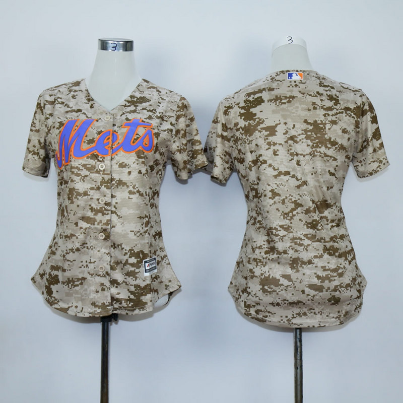 Women New York Mets Blank Camo MLB Jerseys->women mlb jersey->Women Jersey